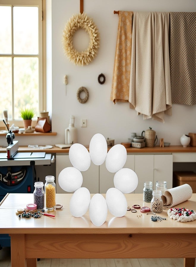 GOUDOGEDC 10PCS Simulation Egg White Plastic Fake Eggs DIY Easter Ornaments Painting and Realistic Egg Crafts for Party Home Decor - Image 2